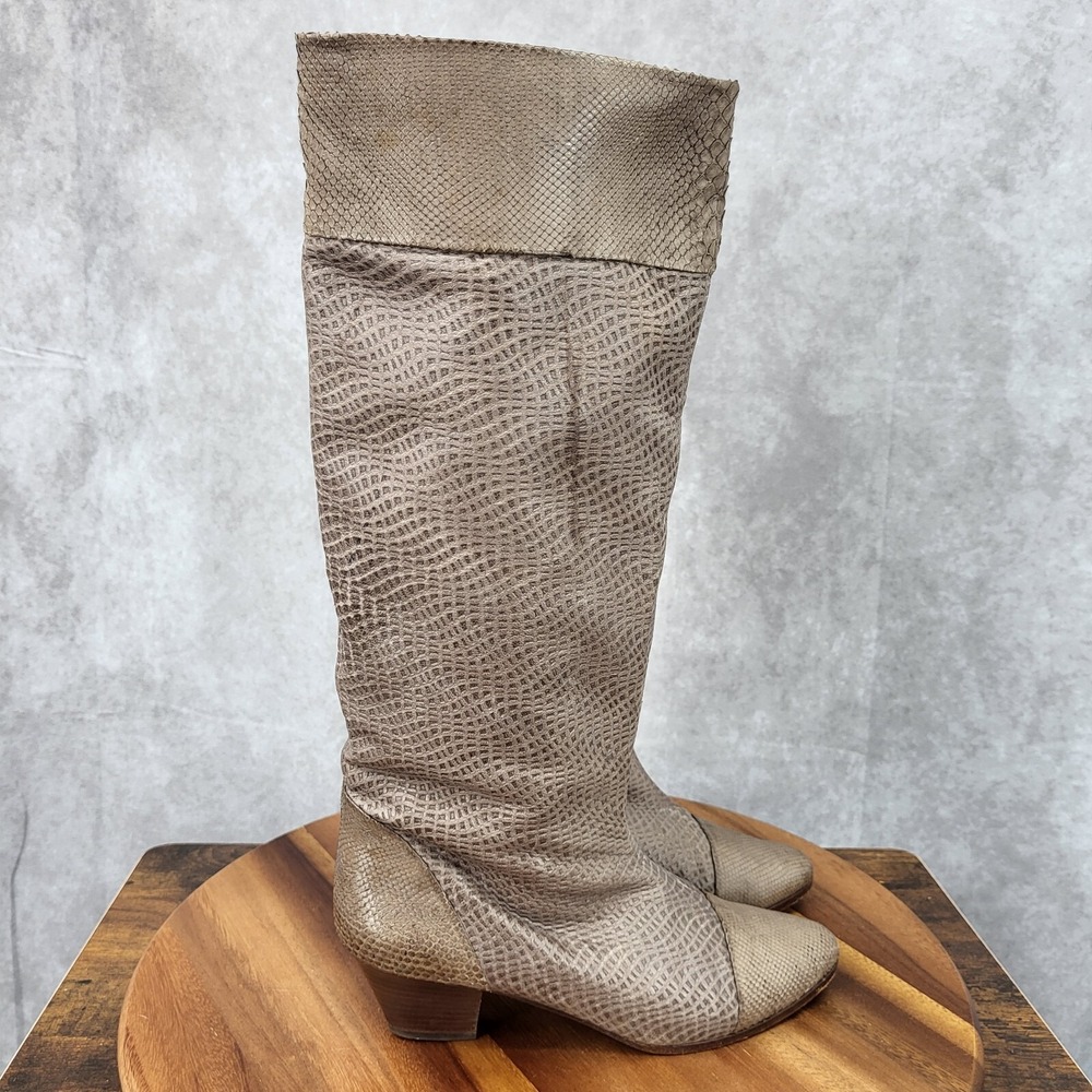 La Marca Riding Boots‎ Womens 5.5 Brown Slip On Heels Italy